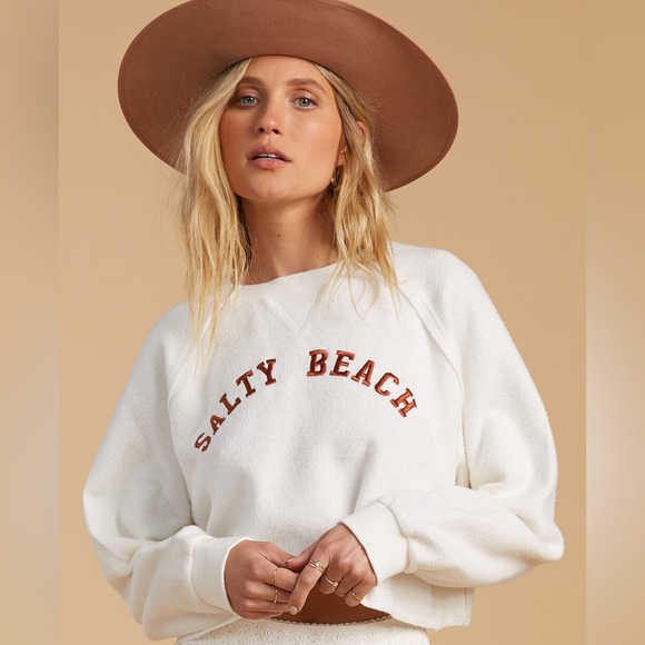 BILLABONG x The Salty Blonde Worn Right Womens Crew Sweatshirt - Picture 3 of 11